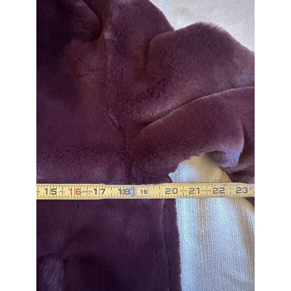 Anthropologie Sanctuary Starry Night Faux Fur Jacket Dark Purple Sz Small Luxury - Picture 13 of 16